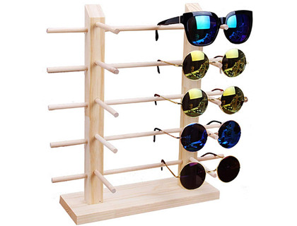 Wooden sunglasses display racks