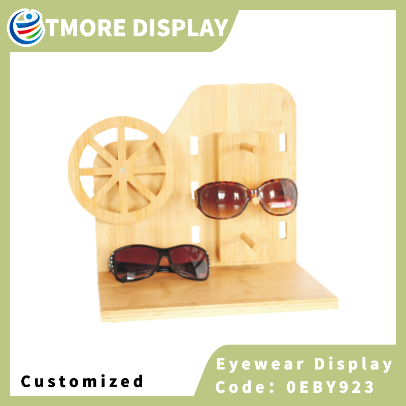 0EBY923 Wooden Sunglasses display stand