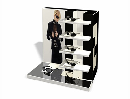 Newest design Acrylic counter eyewear holder display stand Wooden MDF Glasses stand YJ582 