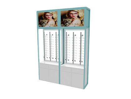 YJ0D676 Customized Sunglasses storage cabinet with light Optical shop Decoration showcase