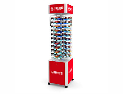 YJ556 High quality Floor standing sunglasses display stand four sides with light