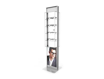 YJ0B660 Floor Display Stand for sunglasses Retail shelf with Led advertisement 
